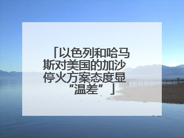 以色列和哈马斯对美国的加沙停火方案态度显“温差”