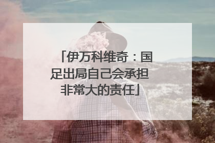 伊万科维奇：国足出局自己会承担非常大的责任