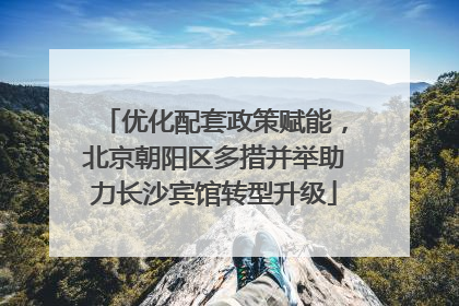 优化配套政策赋能，北京朝阳区多措并举助力长沙宾馆转型升级