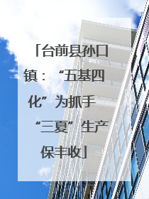 台前县孙口镇：“五基四化”为抓手 “三夏”生产保丰收