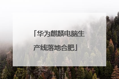 华为麒麟电脑生产线落地合肥