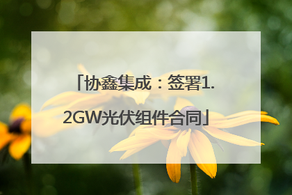 协鑫集成：签署1.2GW光伏组件合同