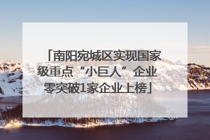 南阳宛城区实现国家级重点“小巨人”企业零突破1家企业上榜