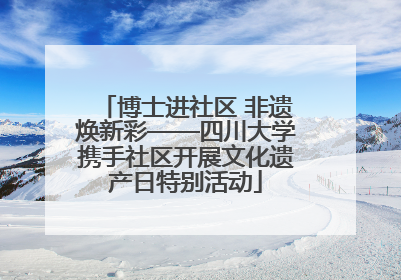 博士进社区 非遗焕新彩——四川大学携手社区开展文化遗产日特别活动