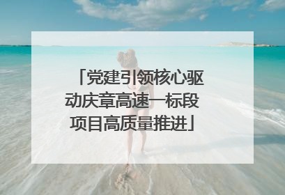 党建引领核心驱动庆章高速一标段项目高质量推进