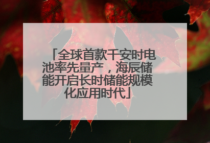 全球首款千安时电池率先量产，海辰储能开启长时储能规模化应用时代