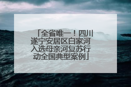 全省唯一！四川遂宁安居区白家河入选母亲河复苏行动全国典型案例