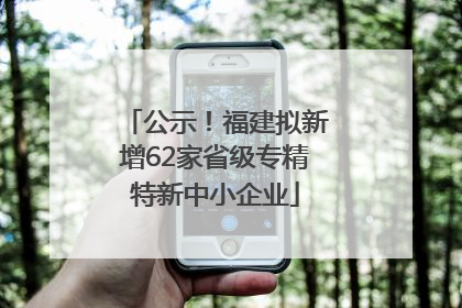 公示！福建拟新增62家省级专精特新中小企业