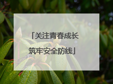 关注青春成长 筑牢安全防线