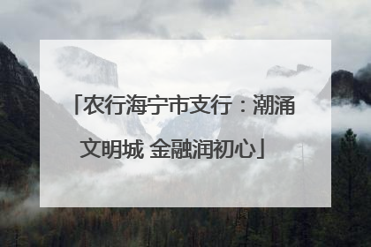 农行海宁市支行：潮涌文明城 金融润初心