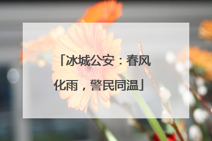 冰城公安：春风化雨，警民同温