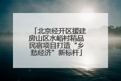 北京经开区援建房山区水峪村精品民宿项目打造“乡愁经济”新标杆