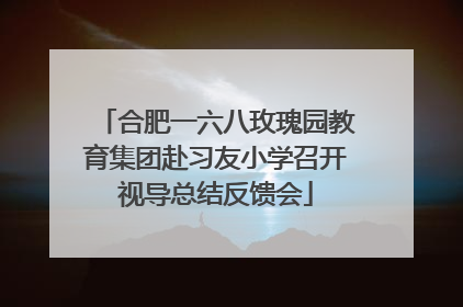 合肥一六八玫瑰园教育集团赴习友小学召开视导总结反馈会