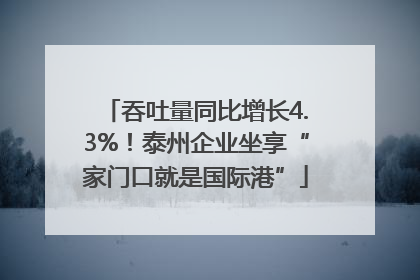 吞吐量同比增长4.3%！泰州企业坐享“家门口就是国际港”