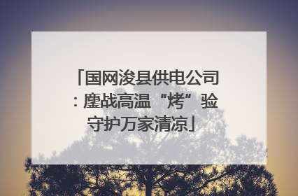 国网浚县供电公司：鏖战高温“烤”验 守护万家清凉