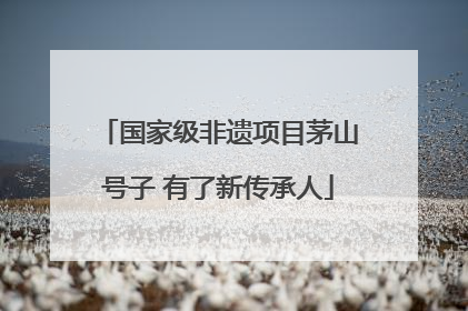 国家级非遗项目茅山号子 有了新传承人