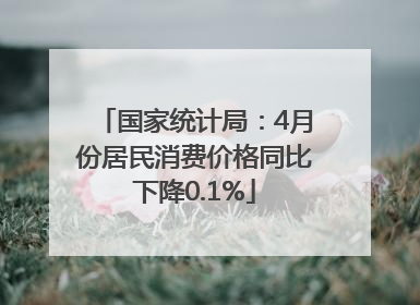 国家统计局：4月份居民消费价格同比下降0.1%