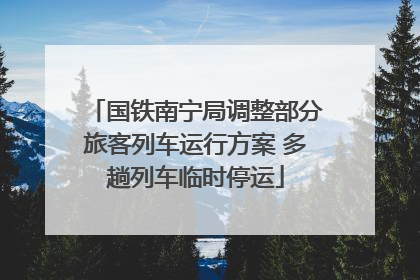 国铁南宁局调整部分旅客列车运行方案 多趟列车临时停运