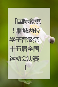 国际象棋！聊城两位学子晋级第十五届全国运动会决赛