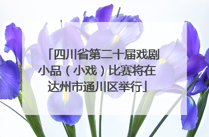 四川省第二十届戏剧小品（小戏）比赛将在达州市通川区举行