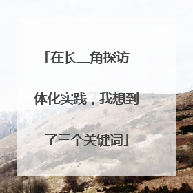 在长三角探访一体化实践，我想到了三个关键词