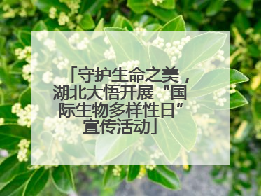 守护生命之美，湖北大悟开展“国际生物多样性日”宣传活动