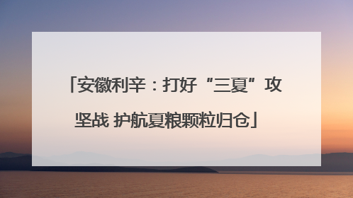 安徽利辛：打好“三夏”攻坚战 护航夏粮颗粒归仓