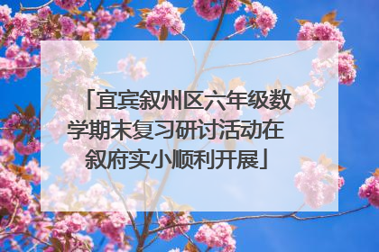 宜宾叙州区六年级数学期末复习研讨活动在叙府实小顺利开展