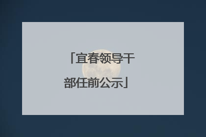 宜春领导干部任前公示