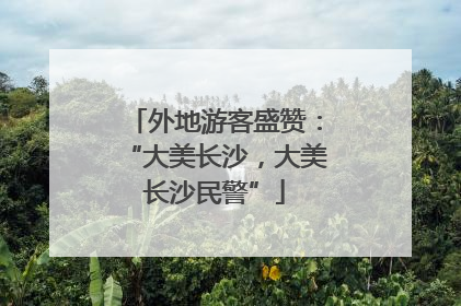 外地游客盛赞：“大美长沙，大美长沙民警”