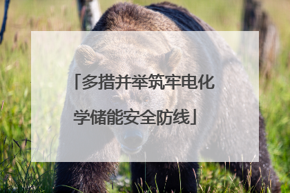 多措并举筑牢电化学储能安全防线