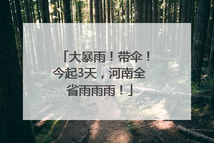 大暴雨！带伞！今起3天，河南全省雨雨雨！
