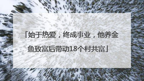 始于热爱，终成事业，他养金鱼致富后带动18个村共富