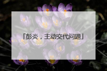 彭炎，主动交代问题