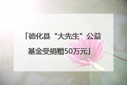 德化县“大先生”公益基金受捐赠50万元
