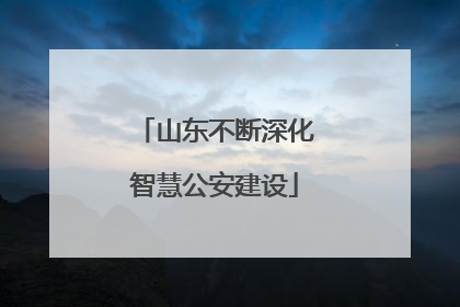 山东不断深化智慧公安建设