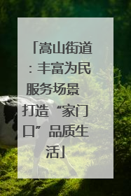 嵩山街道：丰富为民服务场景 打造“家门口”品质生活