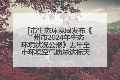 市生态环境局发布《兰州市2024年生态环境状况公报》去年全市环境空气质量达标天数301天