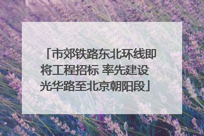 市郊铁路东北环线即将工程招标 率先建设光华路至北京朝阳段