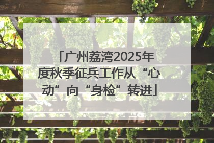 广州荔湾2025年度秋季征兵工作从“心动”向“身检”转进