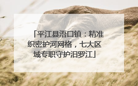 平江县浯口镇：精准织密护河网格，七大区域专职守护汨罗江