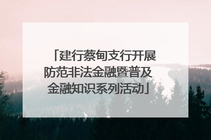 建行蔡甸支行开展防范非法金融暨普及金融知识系列活动