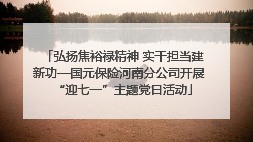 弘扬焦裕禄精神 实干担当建新功—国元保险河南分公司开展“迎七一”主题党日活动