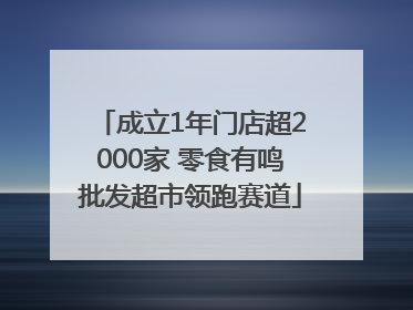 成立1年门店超2000家 零食有鸣批发超市领跑赛道