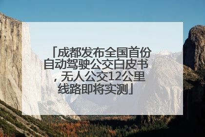 成都发布全国首份自动驾驶公交白皮书，无人公交12公里线路即将实测