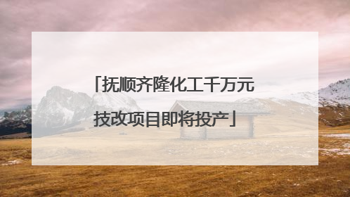抚顺齐隆化工千万元技改项目即将投产