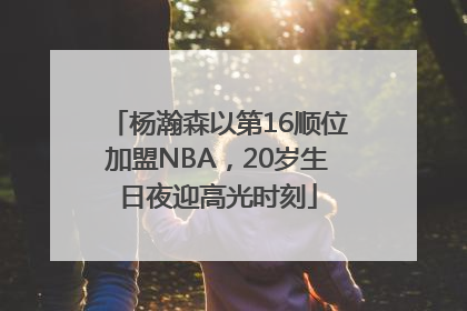 杨瀚森以第16顺位加盟NBA，20岁生日夜迎高光时刻