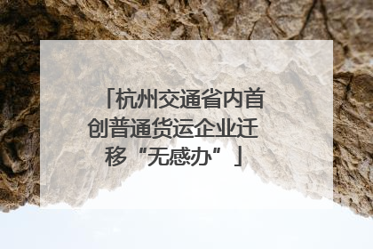 杭州交通省内首创普通货运企业迁移“无感办”