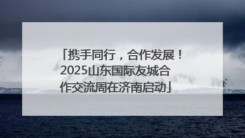 携手同行，合作发展！2025山东国际友城合作交流周在济南启动