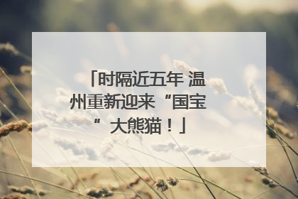 时隔近五年 温州重新迎来“国宝”大熊猫！